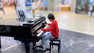 11YearOld Performs Chopins quotHeroicquot Polonaise Op 53 on an Airport Street Piano [upl. by Naujik]