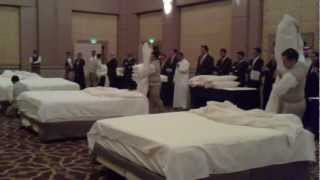 Bed Making Contest Four Seasons Hotel Riyadh [upl. by Aloap770]