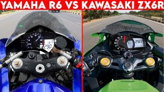 Yamaha R6 VS Ninja ZX6R  0 TO 300  TOPSPEED [upl. by Nrevel635]