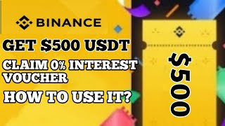 HOW TO REDEEM BINANCE 500 USDT 0 INTEREST VOUCHERISOLATED MARGIN TRADE VOUCHER [upl. by Skinner]