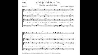 Bach Hymnbook 406 BWV 1107 Alleluja Gelobt sei Gott [upl. by Oiluj526]