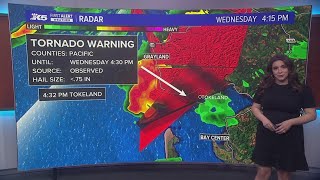 Tornado Warning issued for Pacific County [upl. by Ajak]