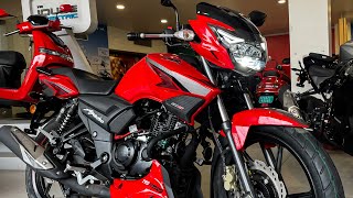 Finally 2023 New Model TVS Apache RTR 160 2V Red Color Review😱Led Light😍Digital Meter👍On Road Price [upl. by Katerina373]