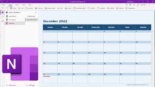 Insert an Editable Calendar into a OneNote Page\Section [upl. by Aneehsat]