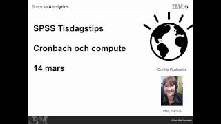 SPSS tisdagstips 14 mars  Cronbachs alpha [upl. by Elagiba80]