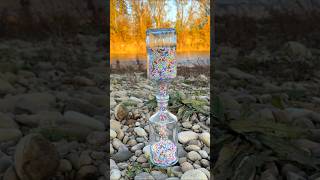 Moving beads in Glass Bottles Near a mountain river in autumn 😌 😍 [upl. by Brendon]