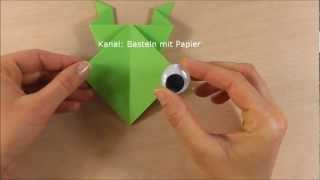 Frosch falten  Origami Frosch basteln  Faltanleitung  Basteln mit Kindern [upl. by Batty411]