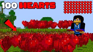 Survived with 100 HEARTS in Minecraft Hardcore [upl. by Lucey]