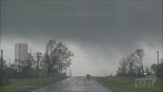 03172021 Tuscaloosa AL  Tornado close range with large debris thrown in the air [upl. by Pip]