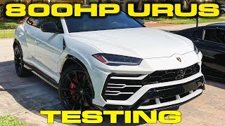 800HP Lamborghini Urus Testing with ECU Tune and Downpipes [upl. by Kevon]