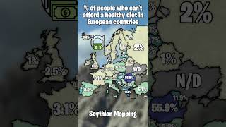 of people who cant afford a healthy diet in European countries🍴map mapping geography [upl. by Wesa]