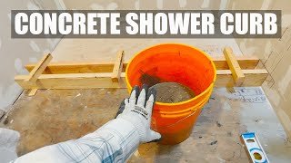 DIY CONCRETE Shower Curb is EASY CHEAP amp STRONGER than other methods [upl. by Nahraf]