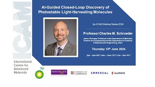 bpICAM Webinar AIGuided ClosedLoop Discovery of Photostable LightHarvesting Molecules [upl. by Rust]