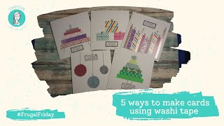 5 ways to make cards using washi tape [upl. by Wallack]