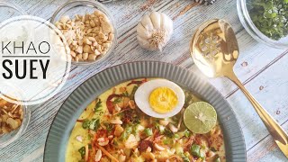 Chicken khao suey recipe  Burmese chicken khow suey recipe  Khow suey recipe  Burmese food [upl. by Goth]