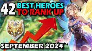 BEST HEROES IN MOBILE LEGENDS SEASON 33 SEPTEMBER 2024  META HEROES FOR RANKING UP [upl. by Anilesor]