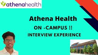 AthenaHealth Interview Experience  OnCampus  VIT  CSE  placement [upl. by O'Donnell]