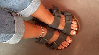 Birkenstock ASMR Sandals 💆‍♀️ Birkenstocks German Feet birkenstock [upl. by Nnaeerb]