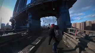 Bridge Surfing on an Electric Skateboard 2023 Manhattan Bridge New York [upl. by Ddot]