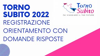 Orientamento Bando Torno Subito 2022 Regione Lazio [upl. by Llertnov]