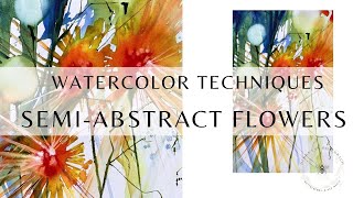 Abstract flowers in watercolor and bringing light back into your painting [upl. by Doloritas986]