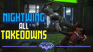 Gotham Knights  Nightwing All Takedowns  Ambush Takedowns  Silent Takedowns  Tag team Takedowns [upl. by Boj]