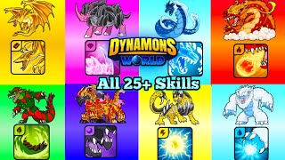 All New 25 Exclusive Skills Review 😍  in dynamons world  dynamonsworld [upl. by Arze]