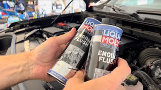 Complete AMSOIL oil change amp filter amp Liquimoly flush 2124 GMC Yukon with LM2 duramax engine [upl. by Marela]