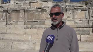 SAGALASSOS ANTİK KENTİNDE ANITSAL HADRİANUS ÇEŞMESİ AYAĞA KALDIRILIYOR [upl. by Graves634]