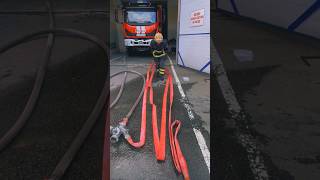 Fire hose skeling…… fireworks firefighting shortvideo firesafety [upl. by Nirual]