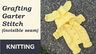 How to Knit Grafting Garter Stitch Invisible Seam [upl. by Oba212]