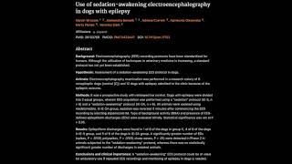 7 Use of sedationawakening electroencephalography in dogs with epilepsy [upl. by Julita104]