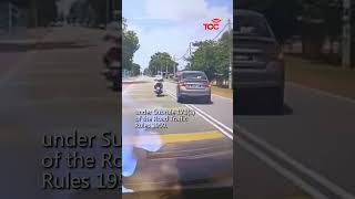 Motorcyclist in Malaysia suddenly swerves lane [upl. by Noyes]