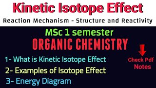 Kinetic Isotope Effect  Reaction Mechanism •MSc 1sem ORGANIC• Notes itschemistrytime [upl. by Tucky]