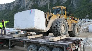 Caterpillar 988B Wheel Loader Loading Marble Blocks On Lorries  Birros Marble Quarries [upl. by Sternick753]