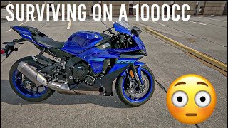 How I survived my first week on a 1000cc Motorcycle   Beginner POV  Yamaha R1 [upl. by Emmye]