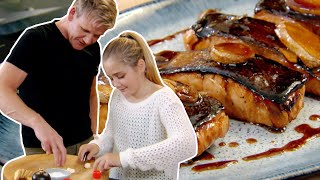 Gordon Ramsay Cooks Teriyaki Salmon With His Daughter [upl. by Nwahsyt525]