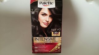 DIYCOMO TEÑIR CABELLO EN NEGRO PALETTE INTENSIVE PERMANENTE Nº1 [upl. by Yesmar]