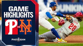 Phillies vs Mets NLDS Game 3 Highlights 10824  MLB Highlights [upl. by Enialb552]