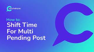 How To Shift Time For Multi Pending Posts [upl. by Wendie]