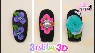 3 FORMAS de HACER FLORES en 3D [upl. by Aryas]