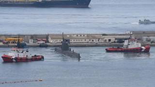 HMS AMBUSH departure from Gibraltar [upl. by Gnah]