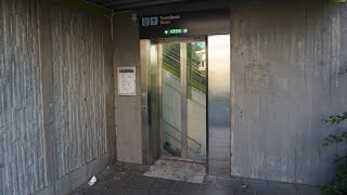 The worlds fastest diagonal lift Inclined elevator  Hallunda metro station  Stockholm Sweden [upl. by Drus]