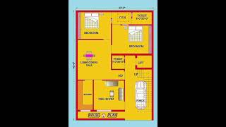 32X45Houseplanhow to create house planhappy happy 2dhomedesignplandrawing [upl. by Keene809]