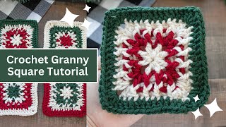 Crochet Granny Square Tutorial [upl. by Ahsatsan]