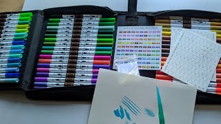 Quick Unboxing Of Ohuhu 100 Colors Art Dual Tips Coloring Brush Fineliner [upl. by Cannell]