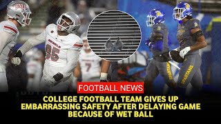 College football team gives up embarrassing safety after delaying game because of wet ball [upl. by Fara]