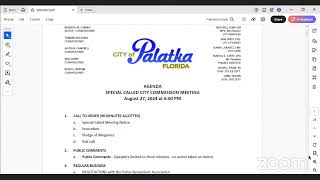 Special Called Palatka City Commission Meeting 82724 [upl. by Onstad]