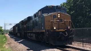 Ex NS CSX H1 Dash 9 and more Railfanning at Coon rapids MN 6819 [upl. by Madriene]