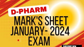 DPharm Marks sheet January 2024 Exams [upl. by Perrine587]